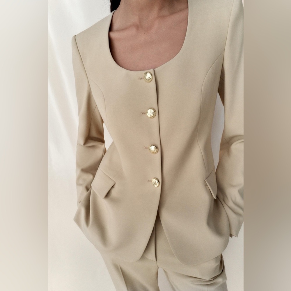 Zara Women's Beige Pantsuit Set - Picture 10 of 12